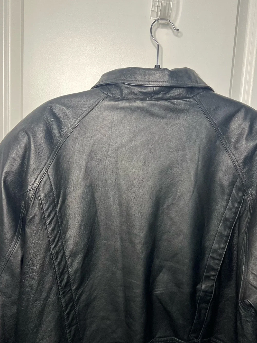 Greatland Men’s Jacket Black Leather Bomber 90s Y2K Vintage Sz XL Casual *FAIR
